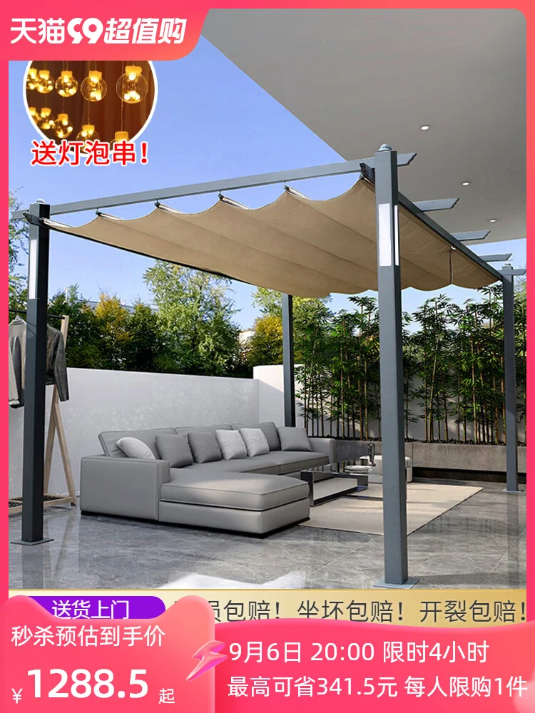 

Zili Outdoor Garden Grape Frame Sunshade Shed Aluminum Alloy Climbing Vine Garden Canopy Villa Parking Car Shed