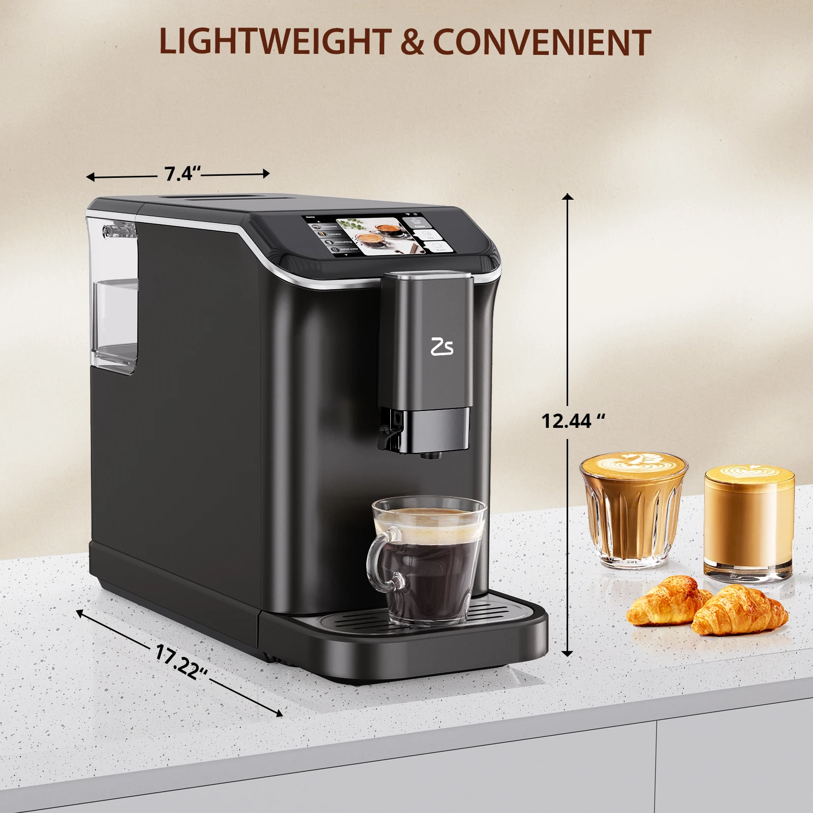 Automatic Espresso Machine, Barista Espresso Maker with Automatic Milk Frother and Container for Latte, One-Touch Control