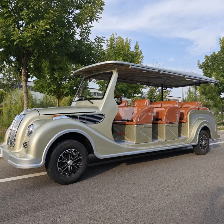 Hot Selling Wholesale Price 2 Row Electric Antique Tour Bus Electric Off-Road Electric Vehicle Retro Classic Car Wedding Special