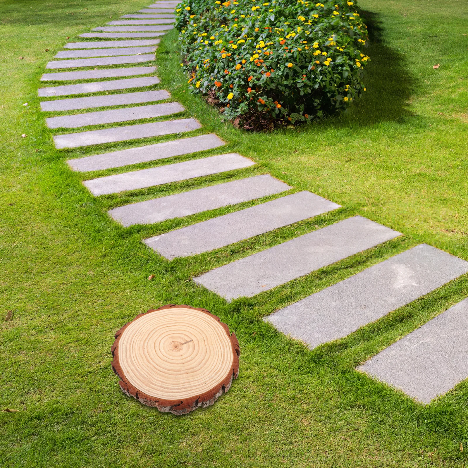 

Non Slip Outdoor Stepping Stone Wood Board Natural Brown 40x25cm Garden Pathway Landscape Decoration Patio Yard Flooring