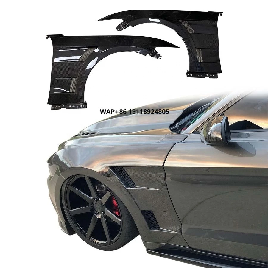 

AC Style Carbon Fiber Front Fenders for 2015-2017 for Mustang Convertible/Coupe Replacement Body Kits-100% Fit