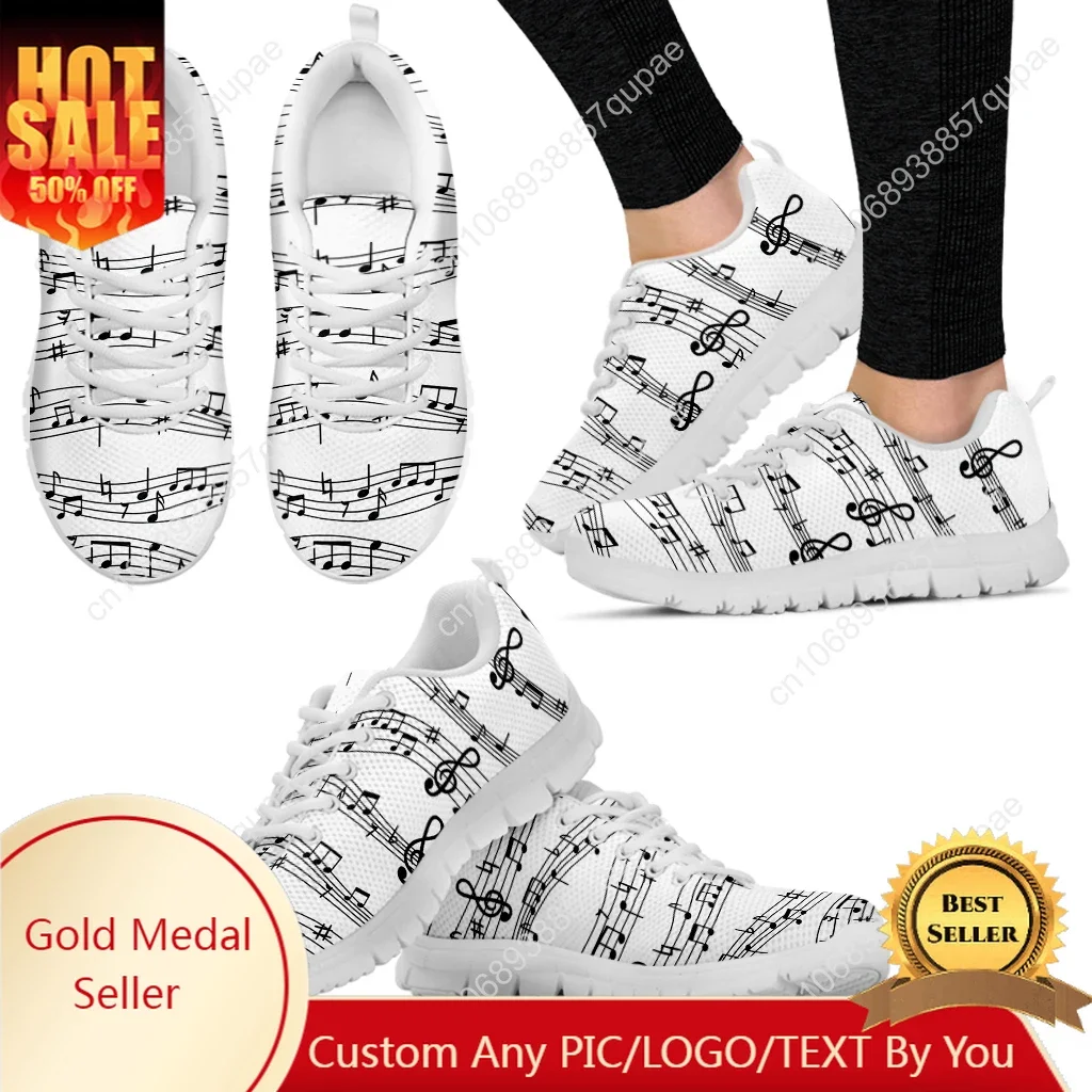 

Music Notes Prints Sports Shoes Mens Womens Teenager Kids Children Sneakers Casual Custom High Quality Couple Shoes