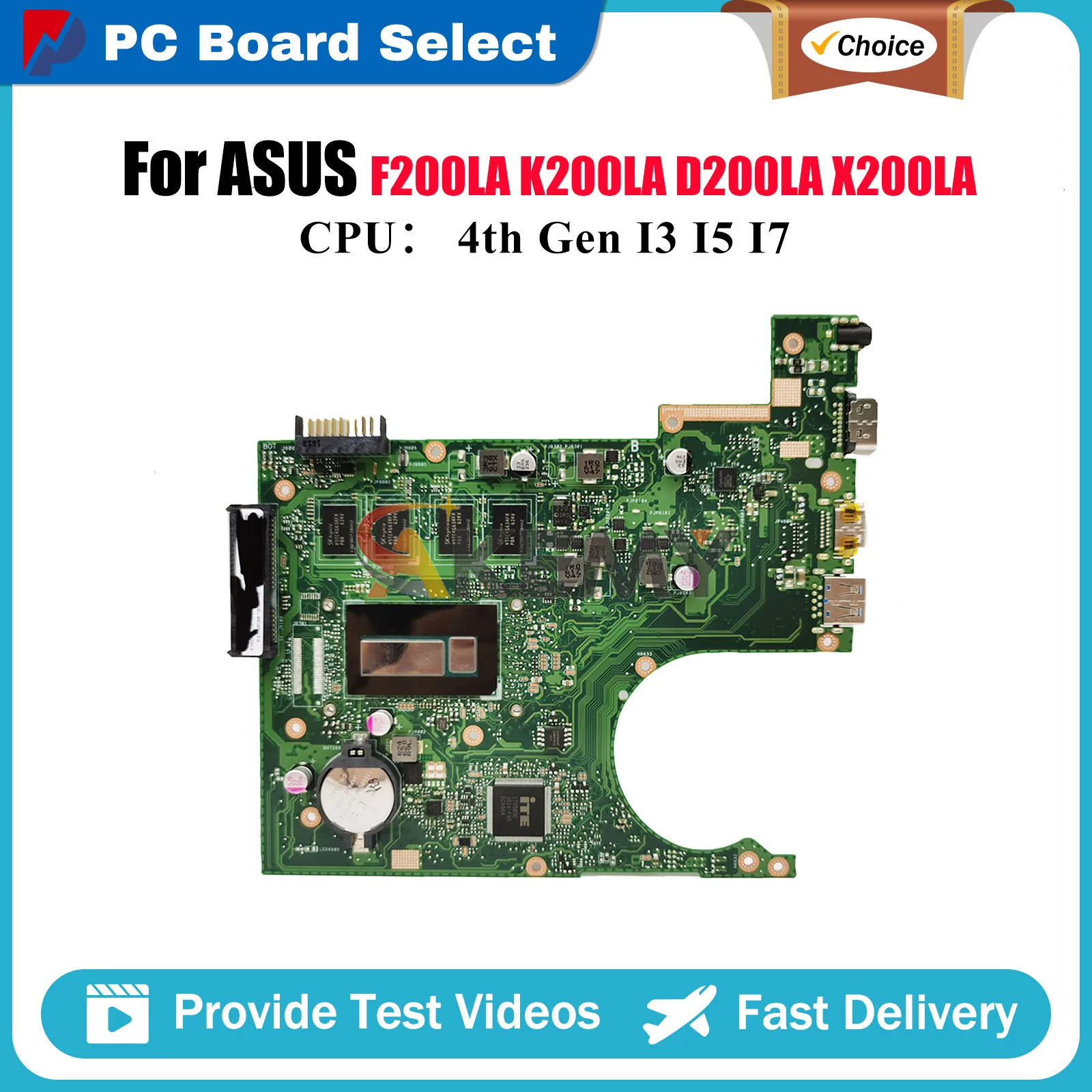 X200LA Scheda Madre Del Computer Portatile Per ASUS VivoBook D200LA K200LA F200LA X200LA X200L Scheda Madre Del Notebook Con I3 I5 I7 CPU 100% test OK