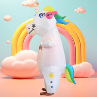 Funny Rainbo Unicorn Inflatable Costume Boy and Girl Gifts Adult Christmas Mascot Play Dress Party Cosplay Costume Carnival Prop