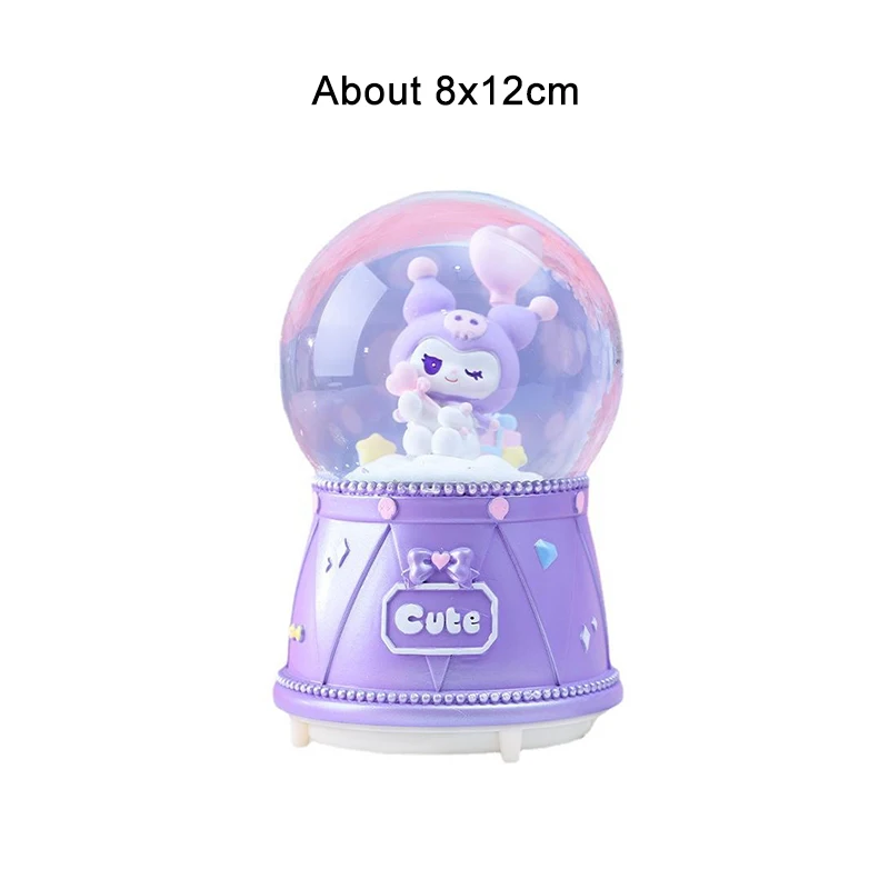 Cartoon Sanrio Music Box Melody Kuromi Cinnamoroll Pochacco Cute Luminescence Decorative Ornaments Toys Birthday Children's Gift