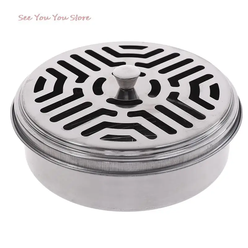 Popular High Quality 1PCS Stainless Steel Mosquito Coil Holder with Supporting Nail Teeth and Hollow Lid Mosquito Coil Holder