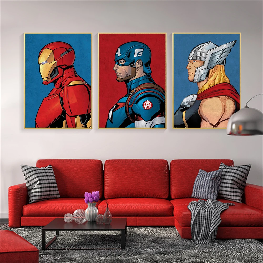 

Disney Avengers three-piece set featuring Iron Man, Thor, and Captain America. Suitable for bedroom, party, and playroom decor.