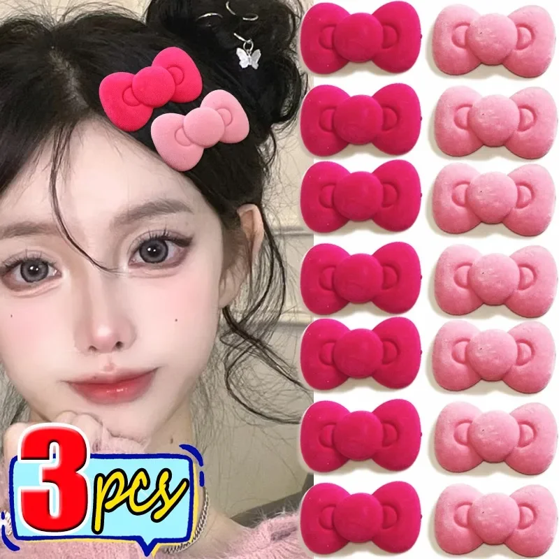 1/2/3PCS Cute Velvet Bowknot Hair Clip Lolita Girl Cartoon Small Hairpins For Women Fashion French Retro Bobby Pin Headwear Gift