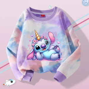 أطفال طويلة الأكمام من النوع الثقيل لطيف التعادل الكرتون أنيمي جولة الرقبة أزياء الملابس للأولاد والبنات هدية الربيع والخريف أفضل 10 كنزات Lilo Stich مبيعا - No3