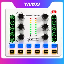 M8 Live Sound Card Podcast Equipment Microphone Audio Mixer Wireless Bluetooth Noise Reduction Live Streaming Podcasting Record