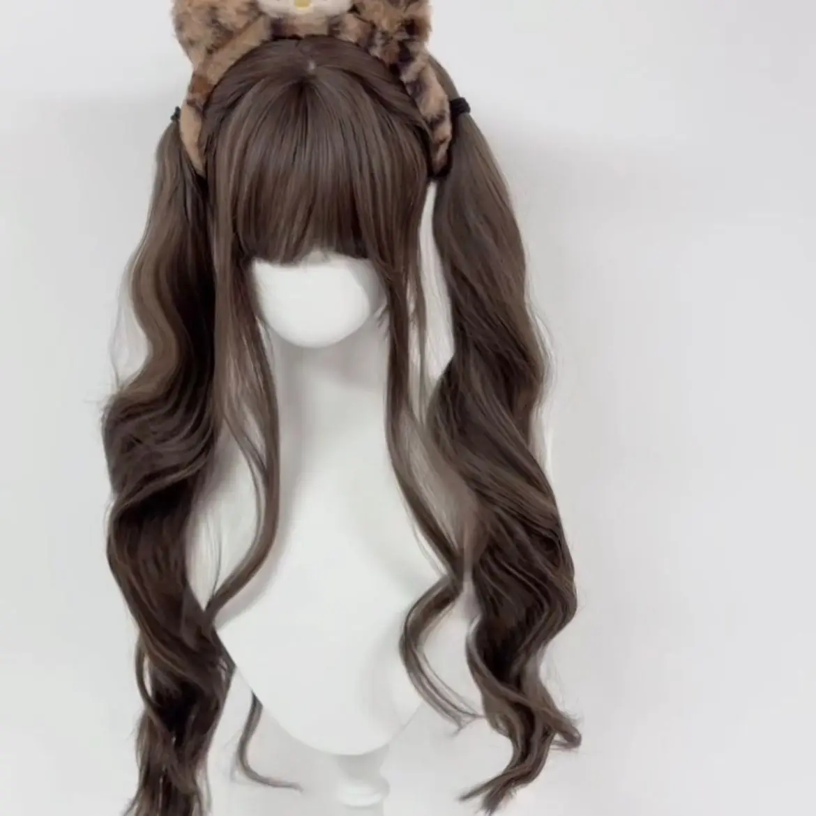 ‌Lolita Wig Double Ponytail - 85cm Curly Wig with Fake Scalp, No Reflection, Ready to Wear, Anime Cosplay Accessories