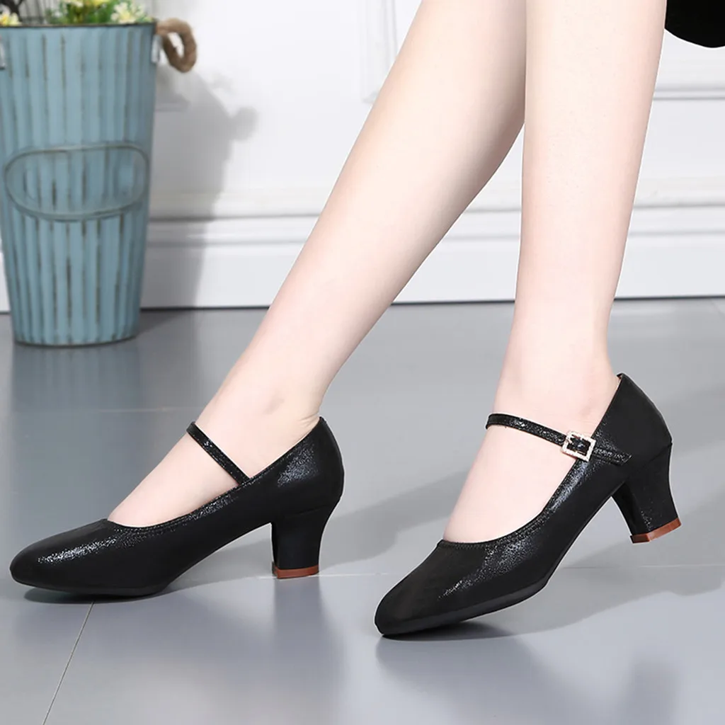 High Heels Dance Shoes Women Mary Jane Shoes Big Size Ballroom Jazz Tango Dance Shoes For Outdoors Dancing Shoes For Women