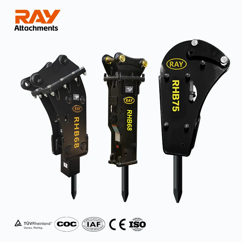 

Excavator Backhoe Loader 40mm 45mm 53mm 68mm Chisel Hydraulic Breaker Rock Hammer for Road Maintenance Concrete Demolition