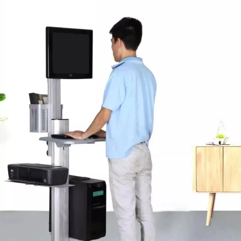 

Retro Mobile Caravan for SPA Room Inspections Hospital Trolley with Adjustable Monitor Carrito Extrecho Commercial Furniture