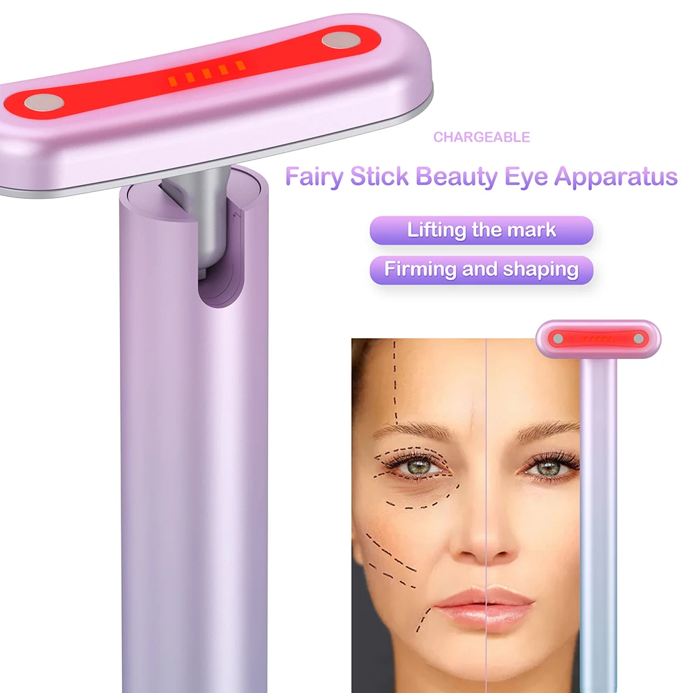 Electric Fairy Stick Rechargeable EMS Red Light Therapy Skin Care Tool Eye Massage Stick Facial Eye Massager Wand whole body