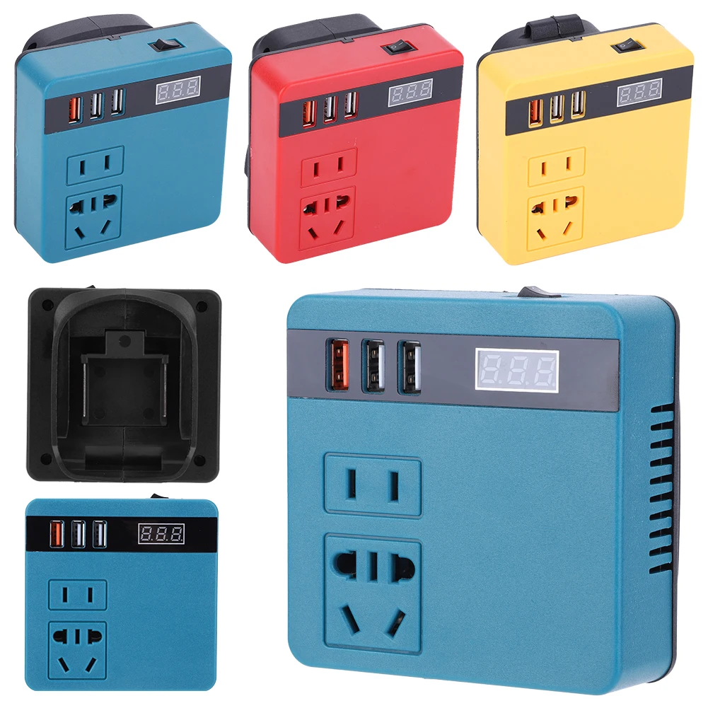 

1-5 шт. инвертор литиевой батареи, интеллектуальный трансформатор батареи 120 Вт постоянного тока 18-21 В в переменный ток 220 В, инвертор мощности батареи для Milwaukee