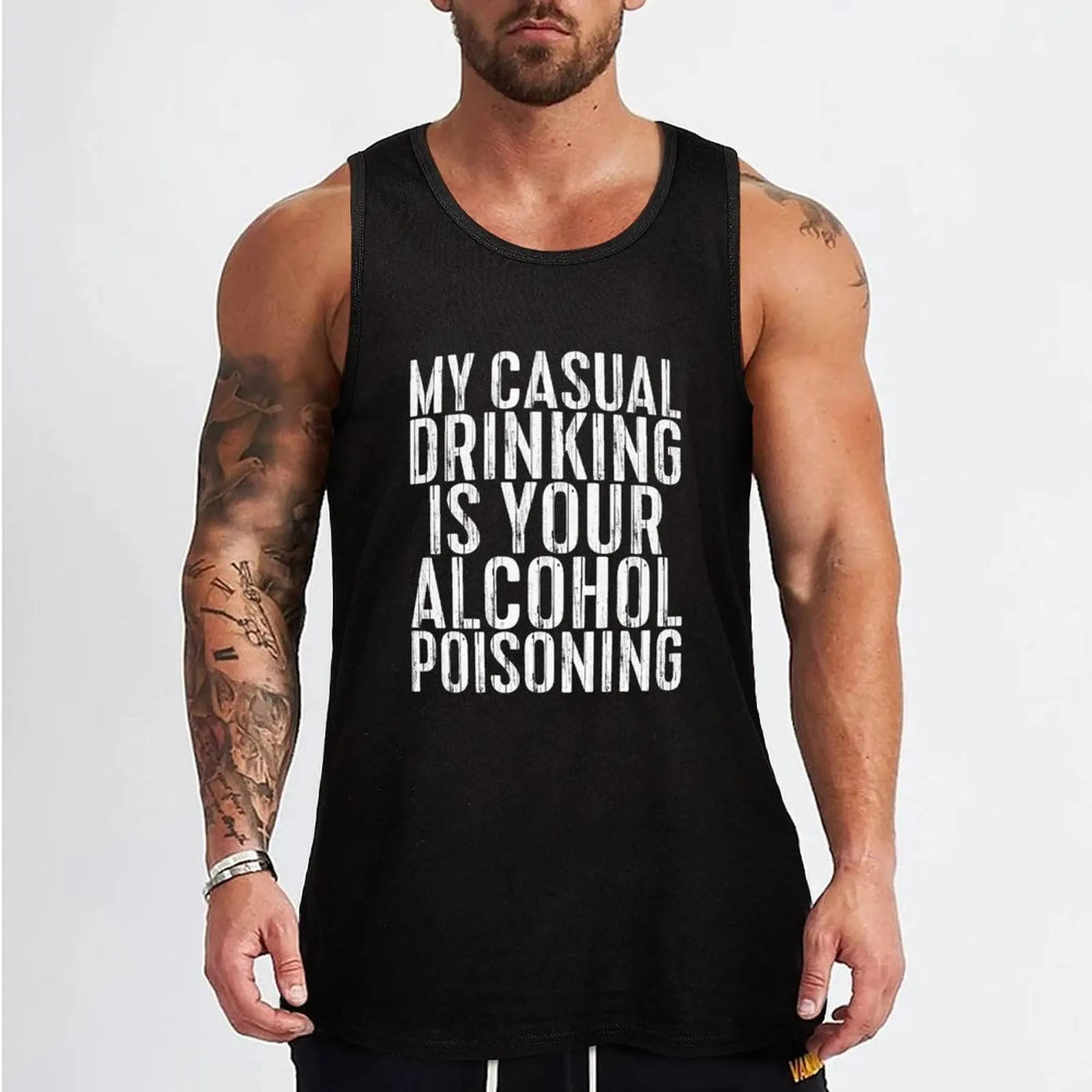 My Casual Drinking Is Your Alcohol Poisoning Tank Top Gym clothes Sleeveless T-shirt fashion 2024 man gym top