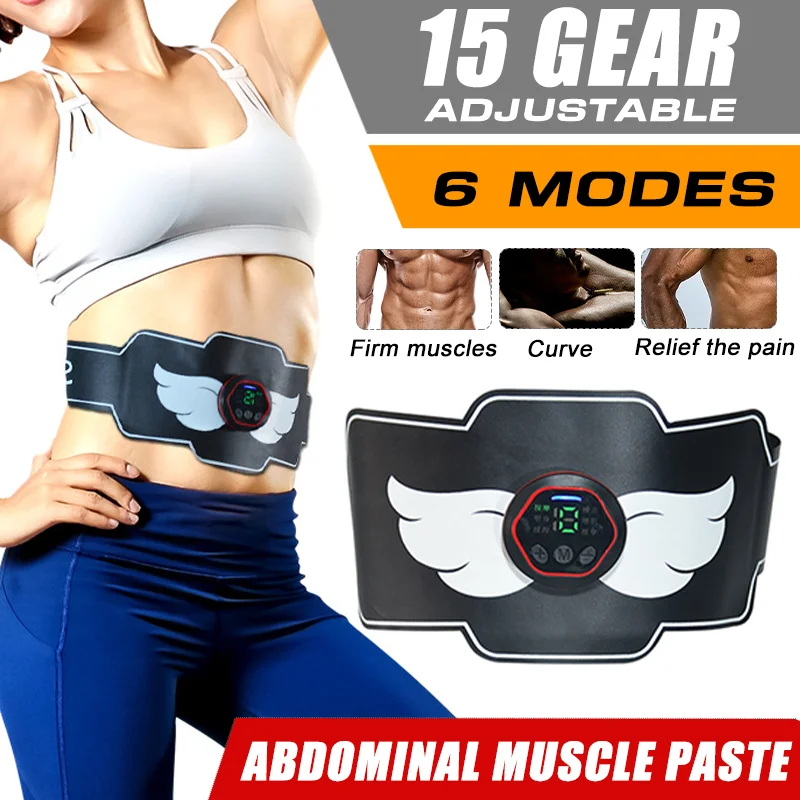 EMS Inteligente Massageador Muscular Abdominal, Cinto De Emagrecimento Corporal, Estimulador De Massagem, Treinador De Quadril Elétrico, Fitness, Ginásio Em Casa