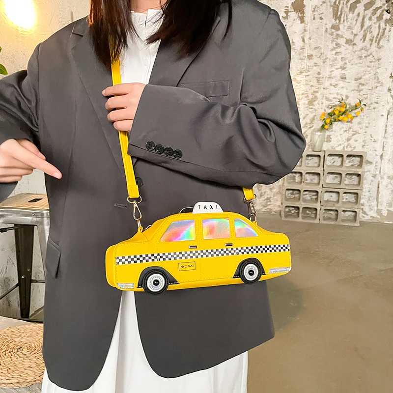 Funny New York Taxi Design Crossbody Bags for Women Fashion Car Shaped Shoulder Bag Harajuku Handbags and Purses 2022 Girls Tote