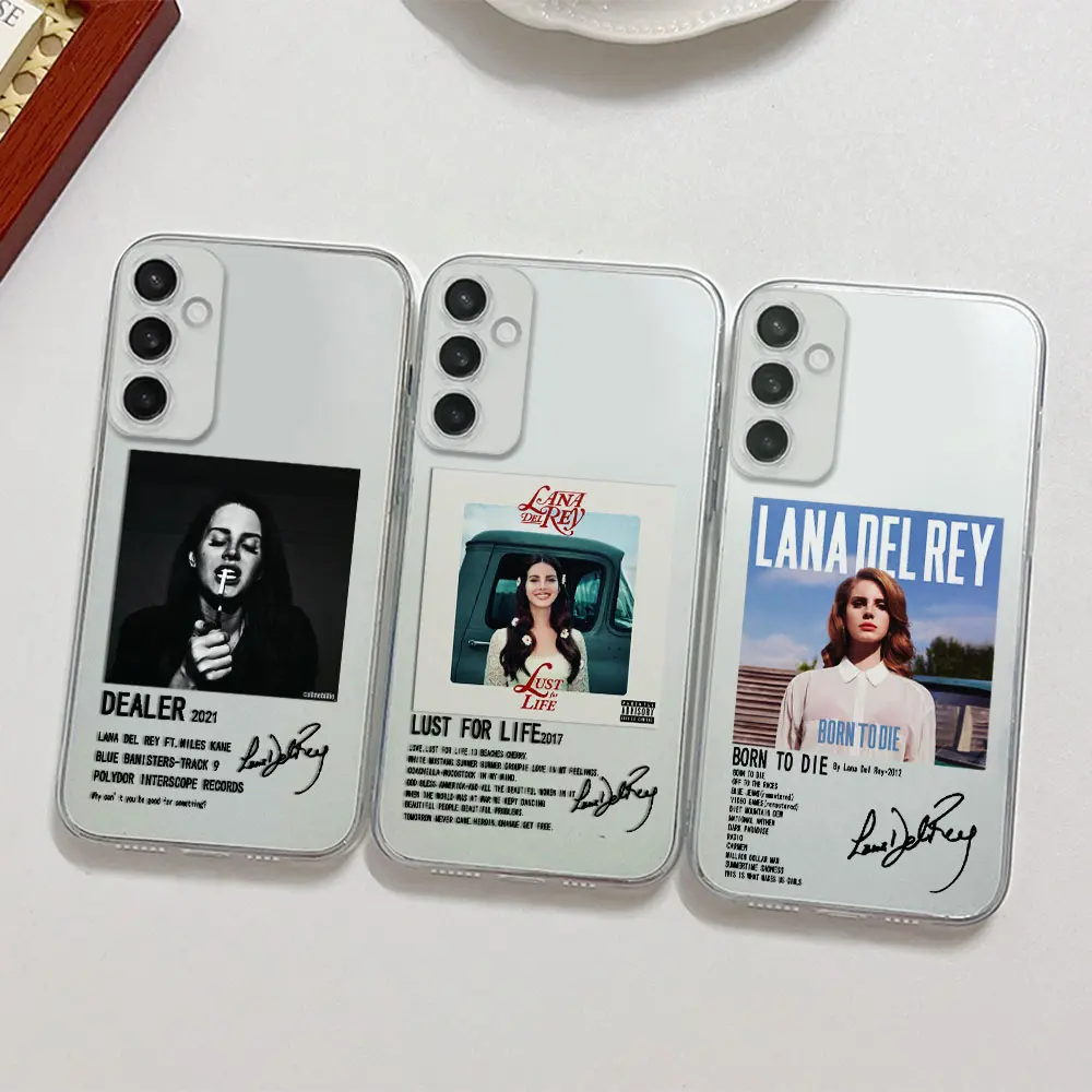 Singer Lana Del Rey Poster Clear Case For Samsung A73 A72 A71 A55 A52 A51 A50 A42 A35 A33 A32 A31 A30 A24 A23 A22 A13 5G Cover