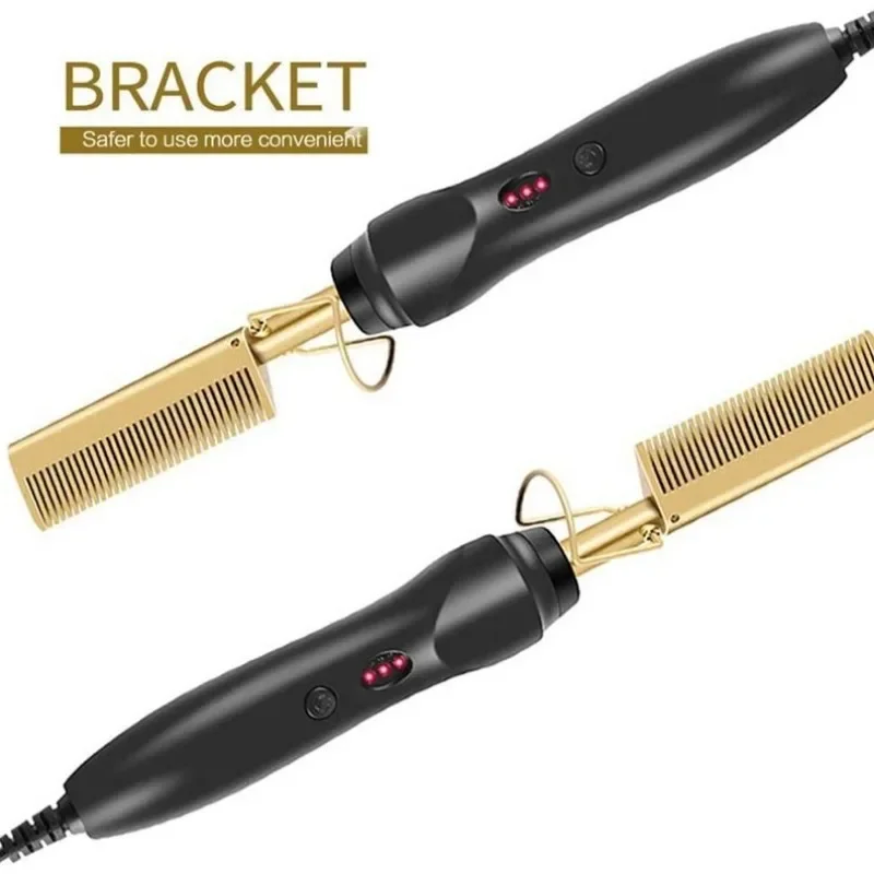 New Electric Copper Hair Straightener Electric Hair Straightener Multi-functional Curling Iron 2-in-1 Household Curling Iron