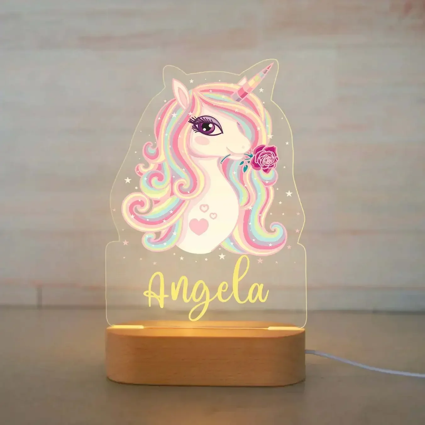 Imagem -05 - Personalizado Animal Night Light para Crianças Lâmpada Acrílica Personalizada para Baby Kids Bedroom Decoração de Casa Aniversário Presente de Natal