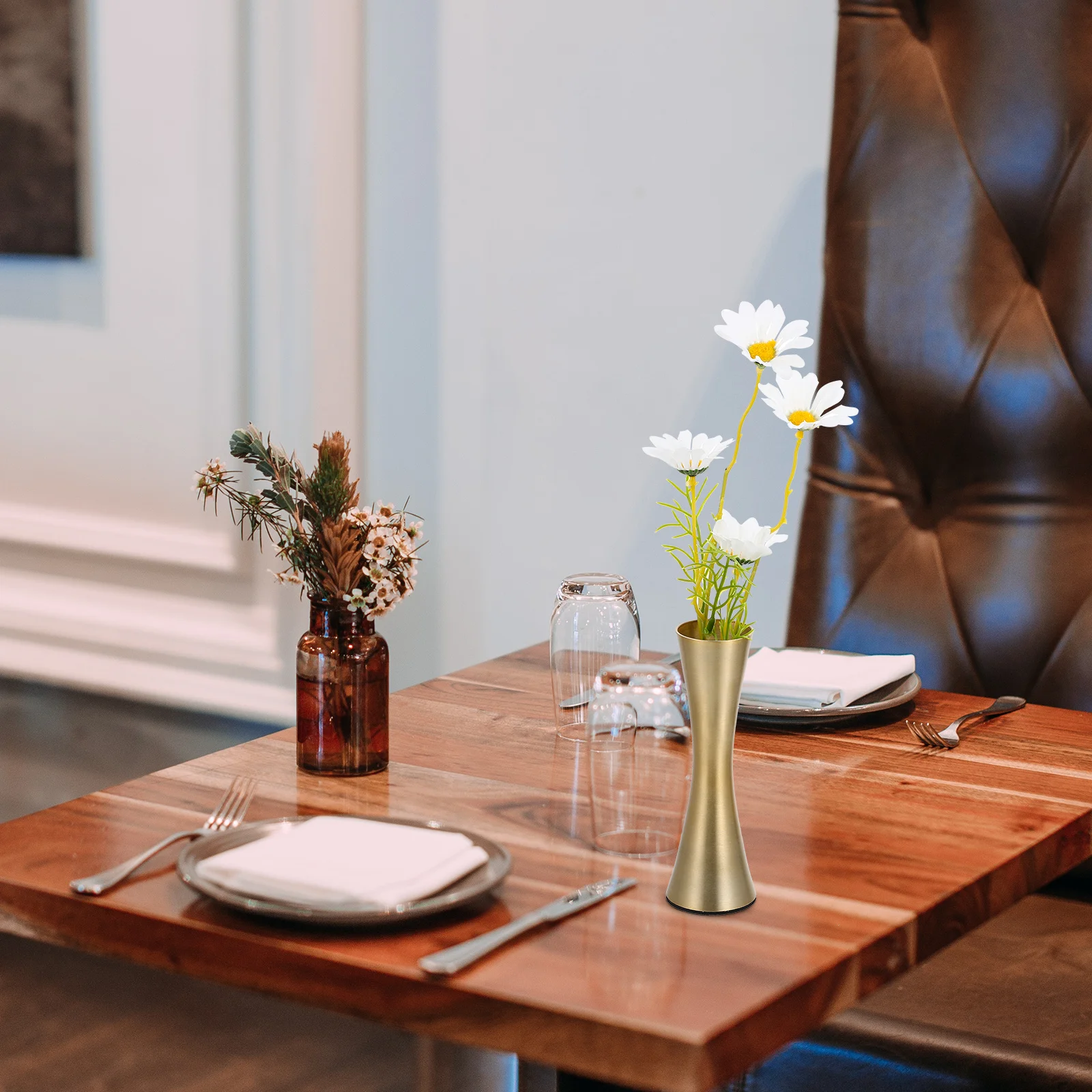 

Metal Vase Decorative Aluminum Flower Container Simple Style For Home Office Garden Desktop Decoration Flower Vase Ornament