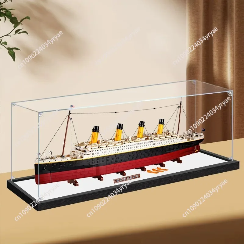 Transparent Acrylic Display Box - Dust-Free Cover for LEGO 10294 Titanic Building Block Model