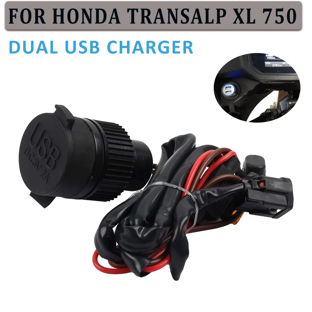 

Адаптер для зарядного устройства с двумя портами USB для HONDA Transalp XL 750 XL750 2023 2024
