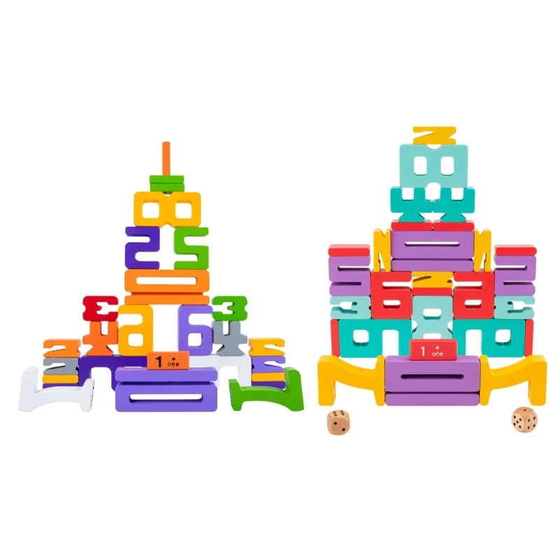 

Wooden Stacking Colorful Toy Building Blocks for 1 2 3 Years Old Toddlers N84E