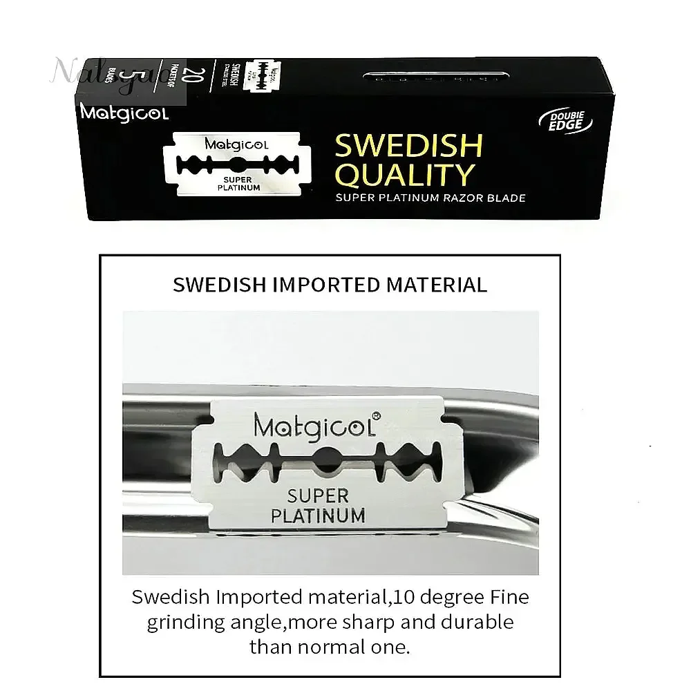 100 Pack Super Platinum Double Edge Razor Blades Ultra Sharp Stainless Steel Men Shaving Razor Blade