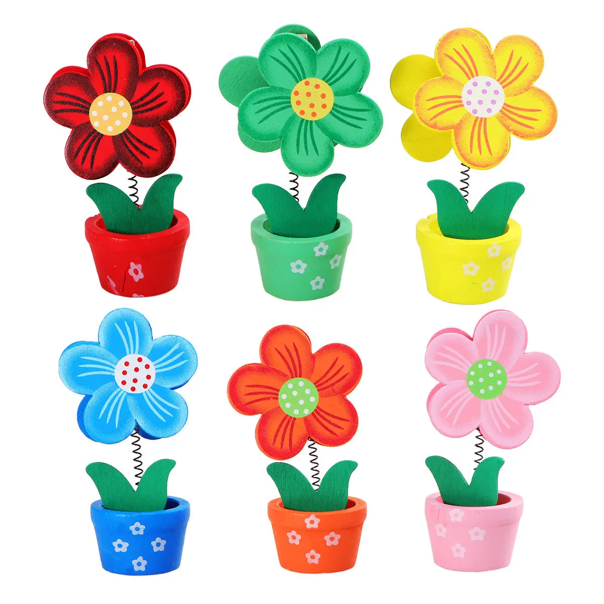 6 pcs Display Holder Card Office Halloween Christmas New Year Clip Holder Photo Clip Photo Holder Card Clip Holder Wood