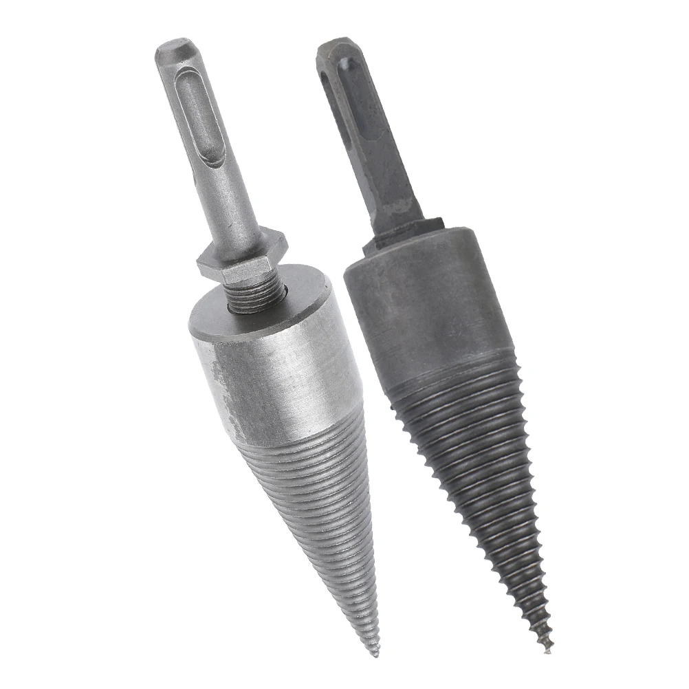 

2pcs Firewood Drill Bits Splitter High Speed Steel Wood Chopping Cone Splitters Tool Camping Farm Efficient LaborSaving