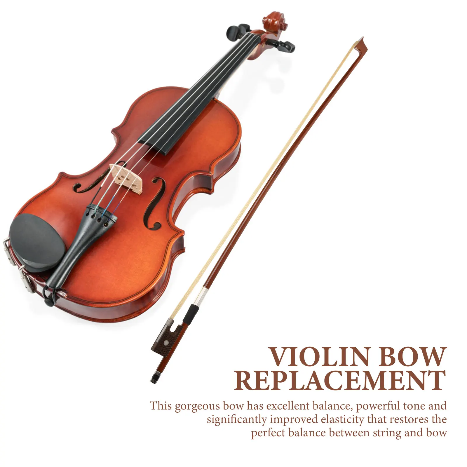 

Violin Bow 4/4 Horsetail Wooden Practice Student Professional Balance Elasticity Musical Instrument Parts