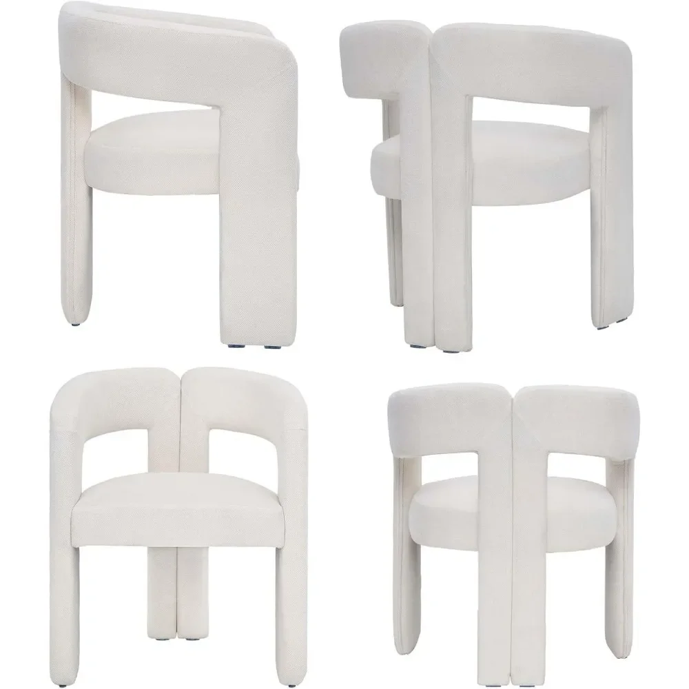 

Dining Chairs Set of 4 with Back, Upholstered Accent Armchairs for Dinings Room Living Room, Linen Modern Dining Chair