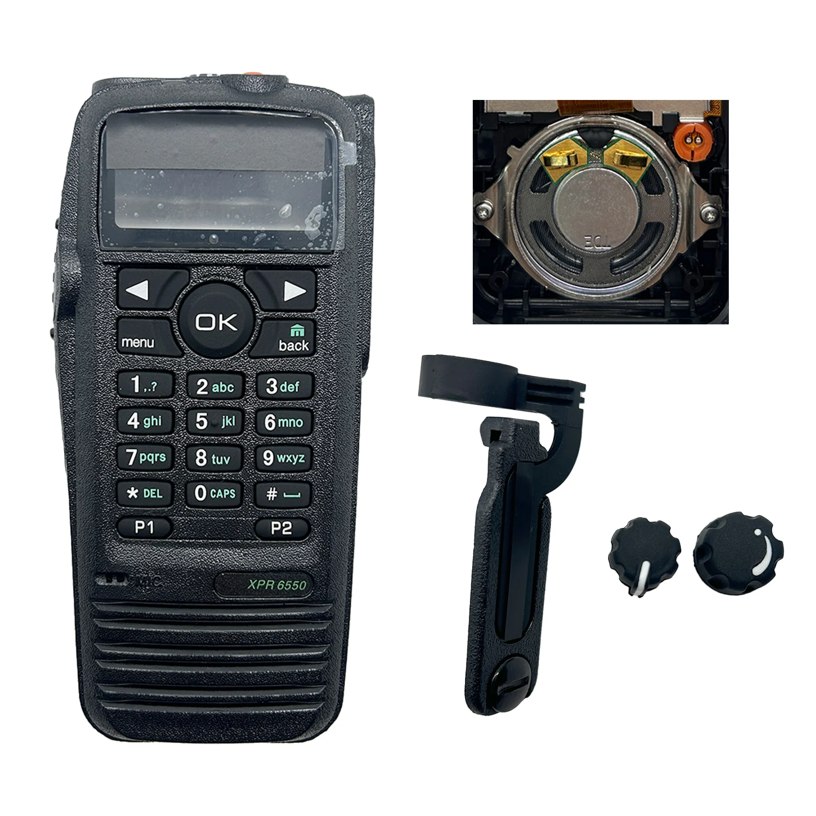 

PMLN4646 Full-Keyboard Front Housing Cover Case With OEM Speaker For DGP6150 XPR6550 XIR P8268 XPR6500 Two Way Radio