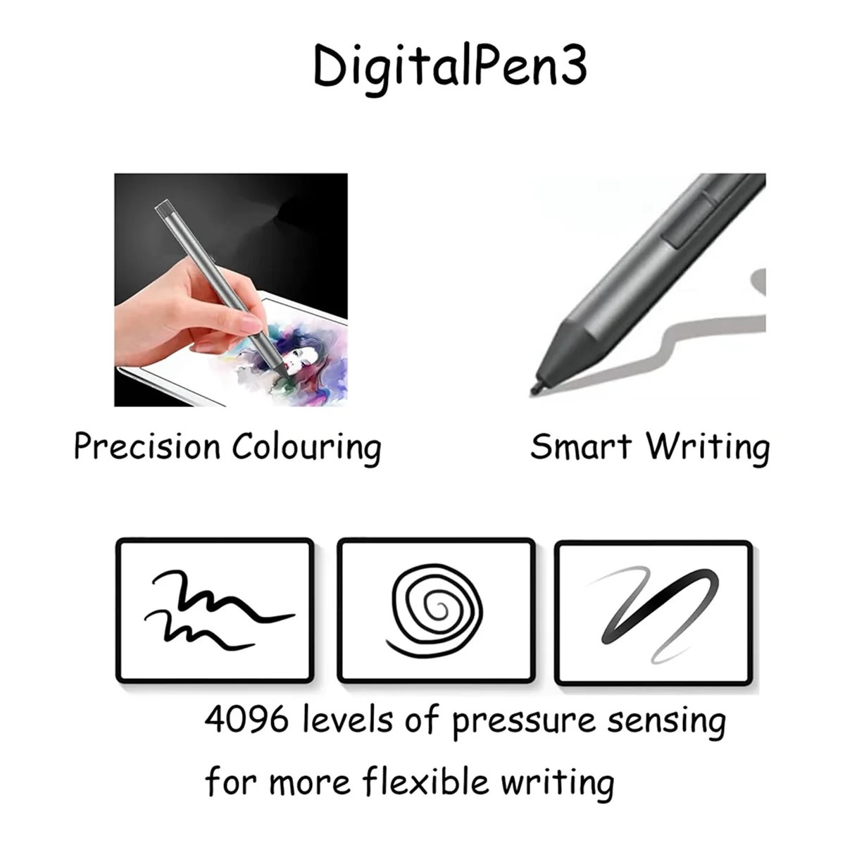 SMIEA Per Lenovo Digital Pen 3 Compatibile con Lenovo Yoga 6/7/9 Pen,YogaBook 9 II,IdeaPad Flex 5 Pen,ThinkBook 13x G2