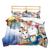 Doraemon 2 Piece Microfibre single duvet Cover set,Cartoon Duvet Cover 135 x 200 cm & Pillowcase 75 x 50 cm,Children's Bed Linen