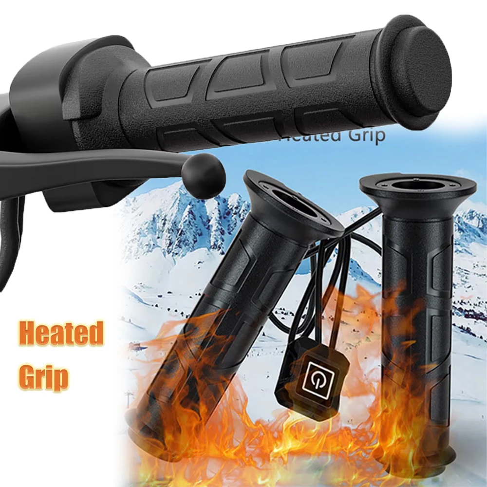 

Motorcycle Hand Heated Grips Electric Molded Grips Scooter Moped Bar Hand Warmer 22mm motocross vespa Adjustable Hot Grip Handle