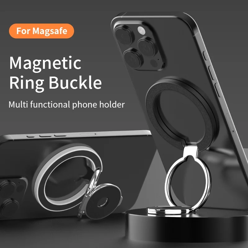 Double Sided MagSafe Phone Stand Magnetic Phone Ring Holder Kickstand Magnet Grip for iPhone 16 15 14 13 Android Gym Car Holder