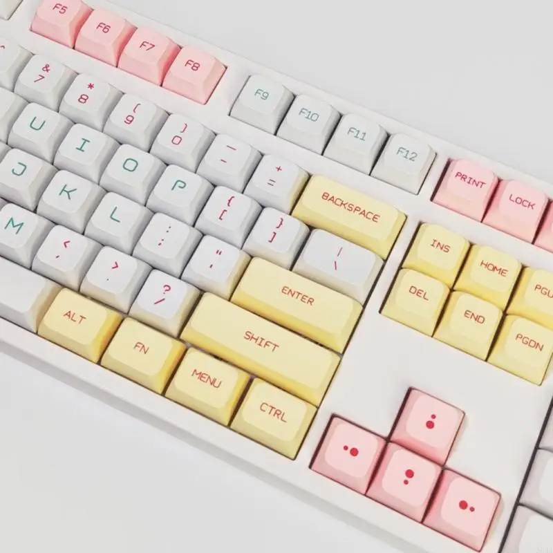 594A XDA Height Macaron Keycaps DyeSub PBT Keycap 125Key for Mechanical Keycaps