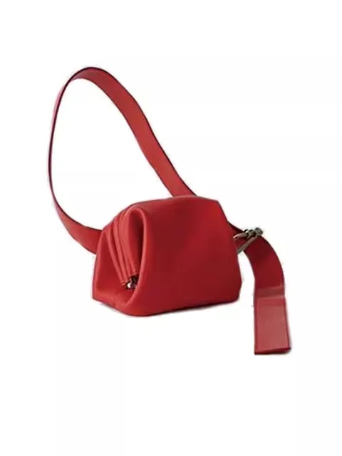 Red Women's Crossbody Bag Slender Strap Dongda Gate Design Fashionable Small Bag Soft PU Leather Korean Style Soft Handbag