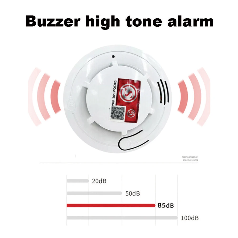 1/2Pcs Wireless Fire Smoke Detector with Batteries Fire Protection Smoke Detector Sensitive Smoke Detector Safety Equipment