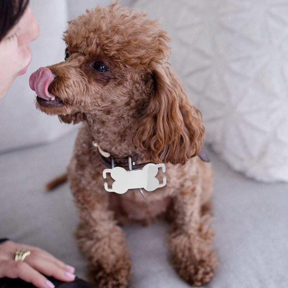 

3Pcs Stainless Steel Dog Tags Bone Shaped Metal Pet Name Tags DIY Id for Dogs Cats Puppy Collar Charm Identifier