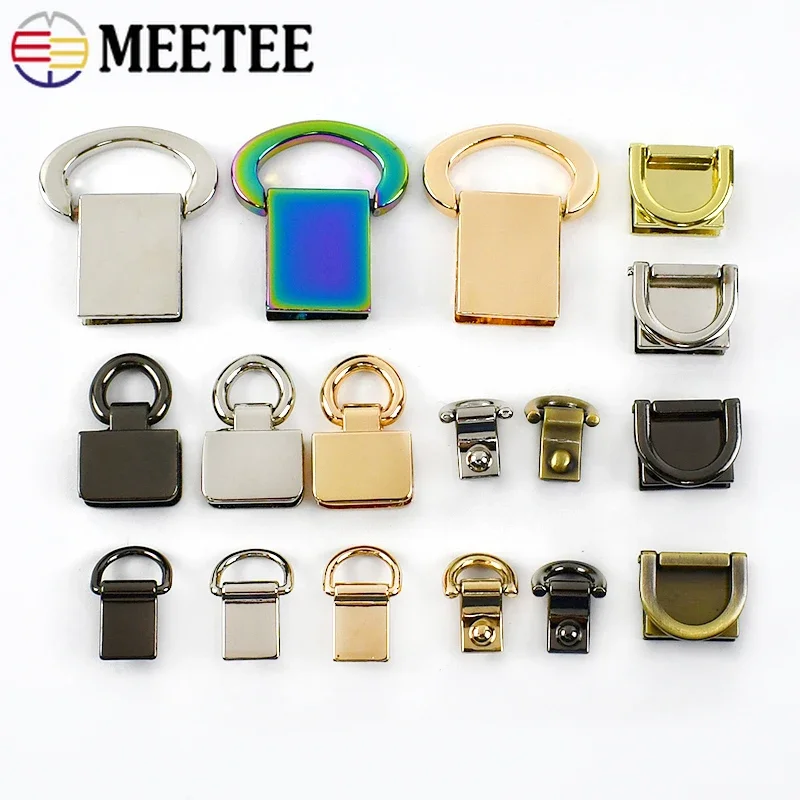 4/10/20Pcs Meetee Metal D Ring Side Clip Buckles Bag Strap Connector Hanger Clasp Luggage Chain Screw Hook Handbag Parts Clasps