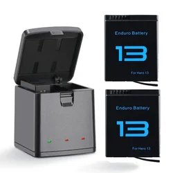Endurence 2100 MAh Battery for GoPro Hero 13 Low Temperature Battery 3 Slots TF Card for GoPro Hero 13 Fast Storage Charger Box
