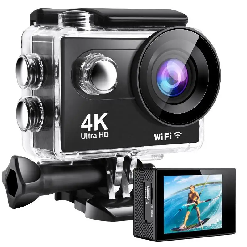 4K 1080p high definition camera 2.0 inch touch screen with remote control 30m waterproof 170 degrees wide angle 128GB