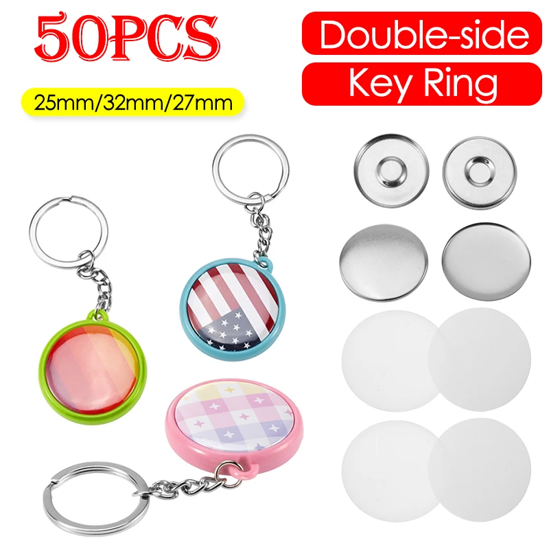 50pcs/Set 25mm 32mm 37mm Doubl - Button Badge Blank incelemesi ve fiyatı