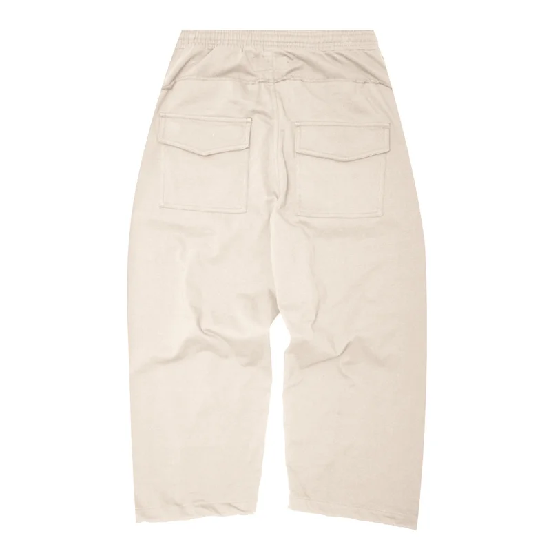 ربيع الخريف جديد الرجال فضفاض عارضة واسعة الساق السراويل الرياضية مستقيم الساق السراويل العصرية الرباط مرونة الراحة Sweatpant