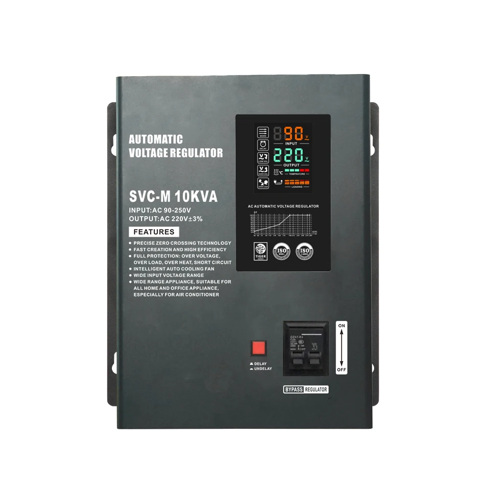 SVC 10KVA Automatic Voltage Regulator Servo Motor AVRs Single Phase 220V AC Voltage Stabilizer